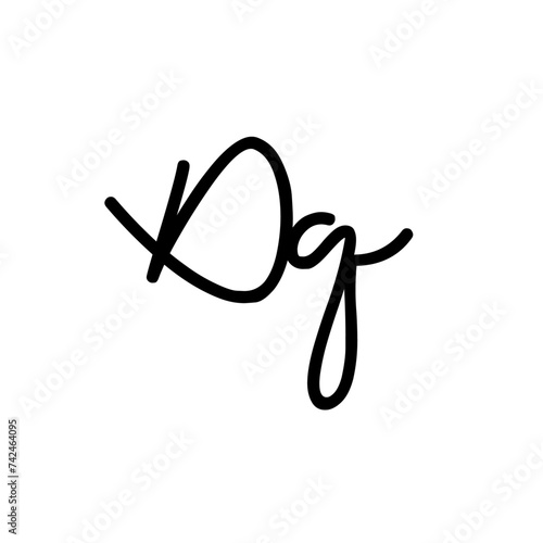 A hand-drawn signature logo design template