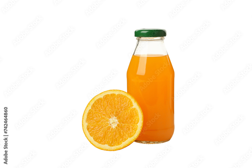 PNG,a glass jar of juice with an orange, isolated on white background PNG,a glass jar of juice with an orange, isolated on white background