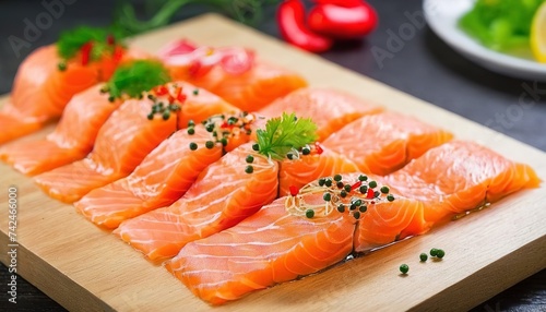 spicy sliced salmon - fushion food