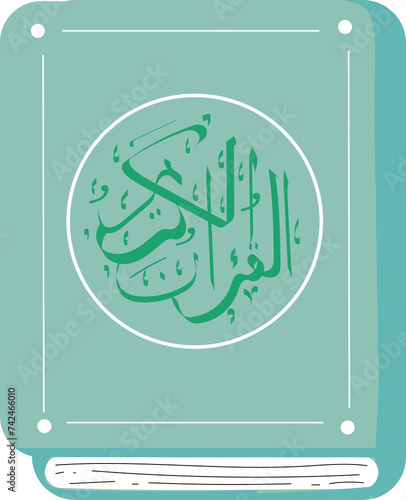 Simple Al-Qur'an Arabic Islamic Book Cartoon photo