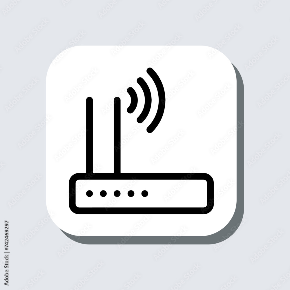 Wi Fi icon vector. Wireless router sign symbol in trendy flat style. Wifi vector icon illustration in square isolated on gray background Wi Fi icon vector. Wireless router sign symbol in trendy flat style. Wifi vector icon illustration in square isolated on gray background