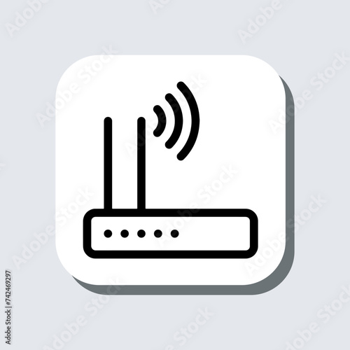 Wi Fi icon vector. Wireless router sign symbol in trendy flat style. Wifi vector icon illustration in square isolated on gray background