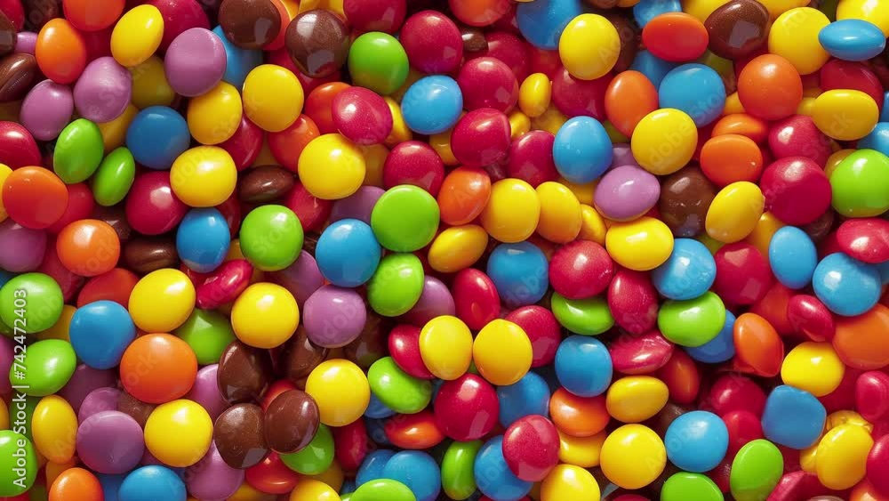 looping of round colorful candy , glazed chocolate and jelly bean rotate background with studio lighting, overhead shot looping of round colorful candy , glazed chocolate and jelly bean rotate background with studio lighting, overhead shot