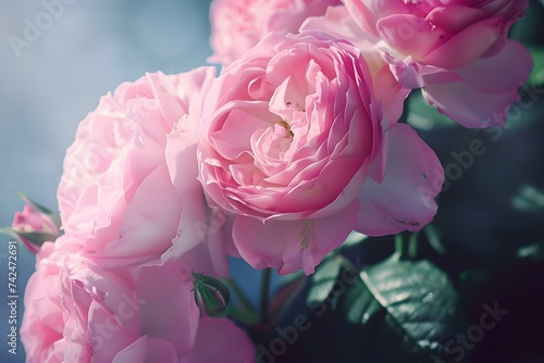 Blooming Pink Roses Garden Beauty