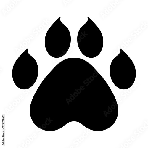 Paw print. Animal, cat, dog, fox, pads, claws, soft, track, pet, beloved, veterinary, care, walk, pattern, owner, limbs, treat, love, purr, bark, fur, tail, vet. Vector illustration