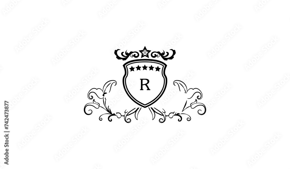 Luxury Crown Blade Shaped Alphabetical Logo Luxury Crown Blade Shaped Alphabetical Logo