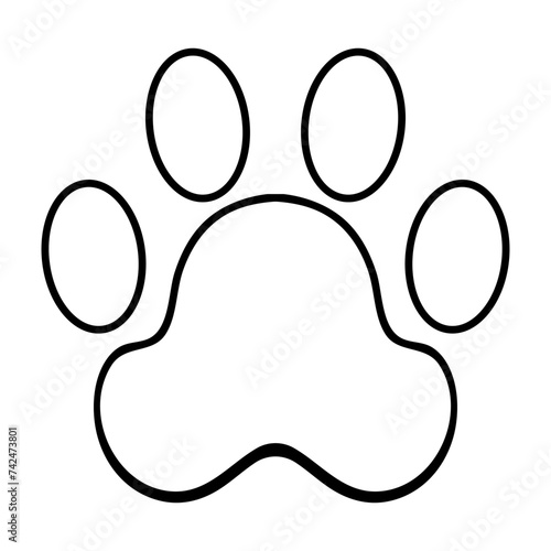 Paw print. Animal, cat, dog, fox, pads, claws, soft, track, pet, beloved, veterinary, care, walk, pattern, owner, limbs, treat, love, purr, bark, fur, tail, vet. Vector illustration