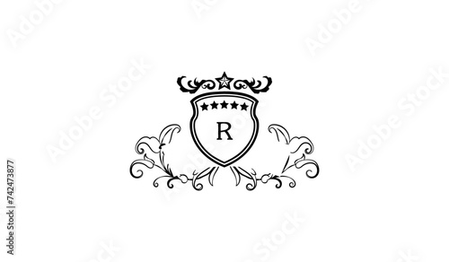 Luxury Crown Blade Shaped Alphabetical Logo