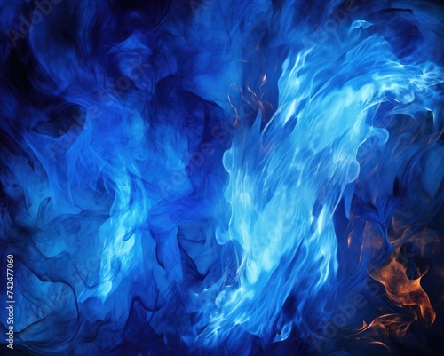 Blue Flame: Intense Heat from Burning Gas Flames in Close-up Shot