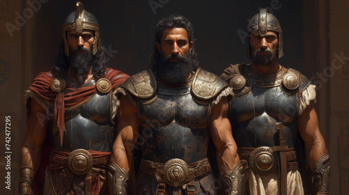 Babylonian warriors in the Babylon City (609 BCE) photo