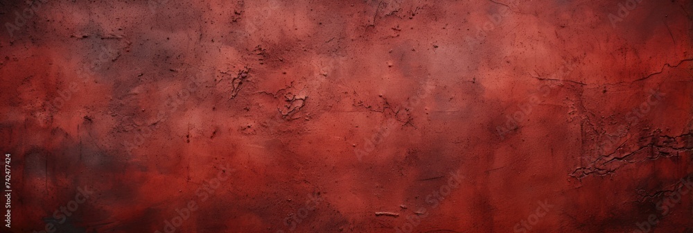 Dark Red Grunge Cement Texture. Hard Grained Distressed Concrete Background for Christmas