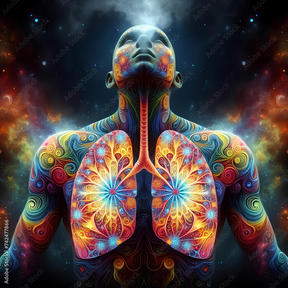 Fototapeta premium Human lungs full of color and energy
