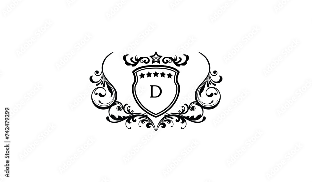 Naklejka premium Luxury Crown Blade Shaped Alphabetical Logo