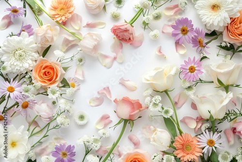 Vibrant Bunch of Assorted Flowers on Pristine Soft Background