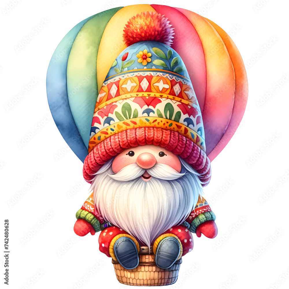 Cute Gnome Spring Seasonal Clipart Illustration