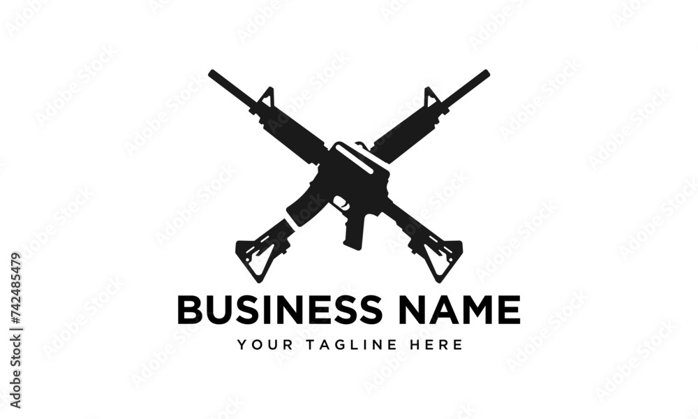 Two crossed an assault rifle icon Two crossed an assault rifle icon