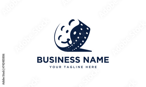 vector of film roll dog head logo
