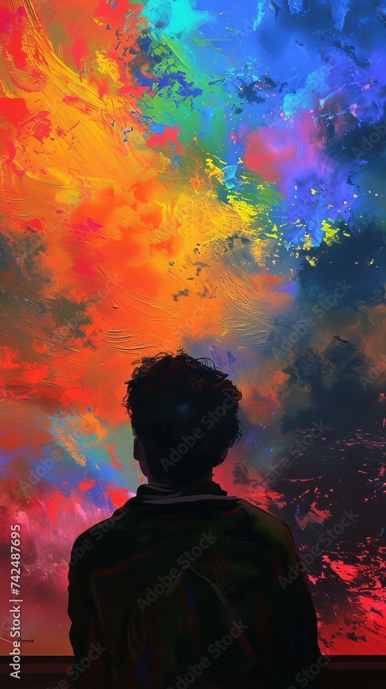 Digital painting that reflects the psychology associated with random outcomes