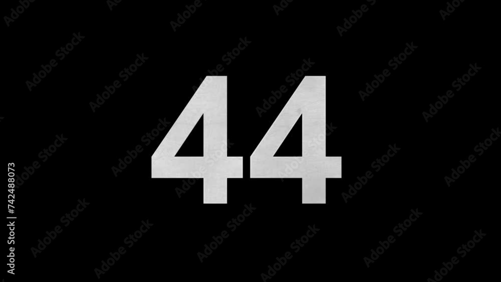 Number 44 in blue fire with alpha channel, number forty four Number 44 in blue fire with alpha channel, number forty four