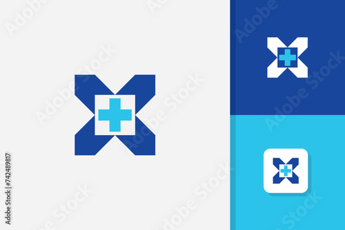 x medical logo design template