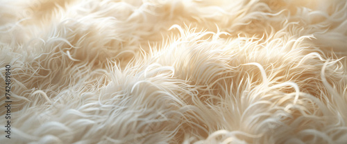 a close up of an image of a white furry sofa, in the style of attention to fur and feathers texture, lensbaby effect, detailed feather rendering photo