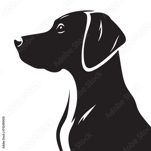 Silent Guardian: A Majestic Dog Silhouette, Capturing Loyalty, Vigilance, and the Timeless Bond Between Canine and Human.Vector dog silhouette.