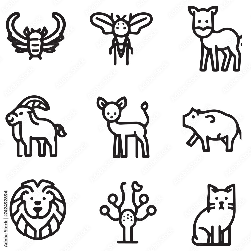 Obraz premium animal anatomy icons