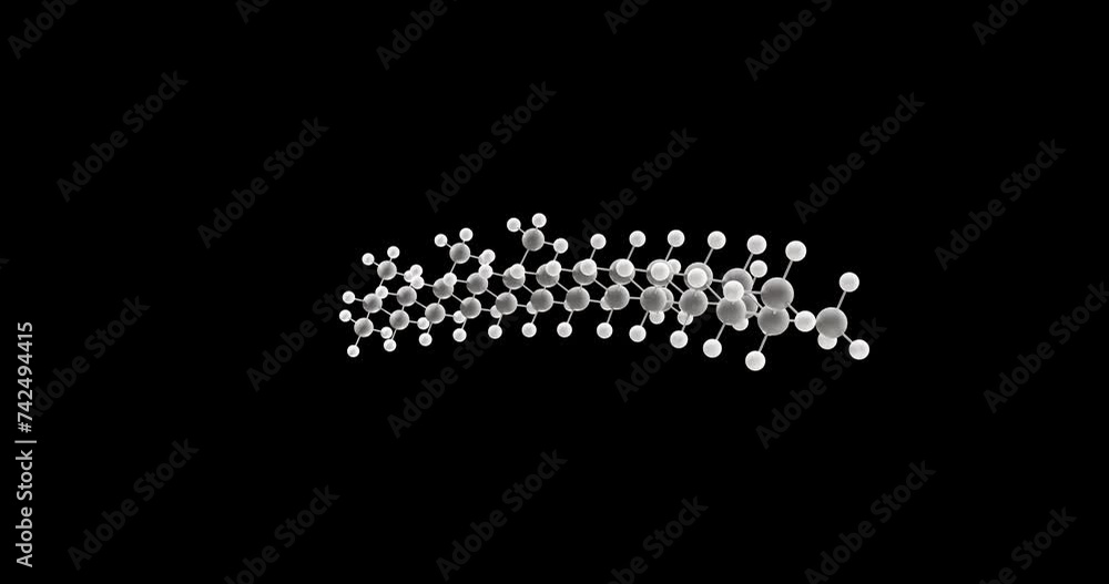 Squalane molecule, rotating 3D model of hydrocarbon, looped video on a black background Squalane molecule, rotating 3D model of hydrocarbon, looped video on a black background