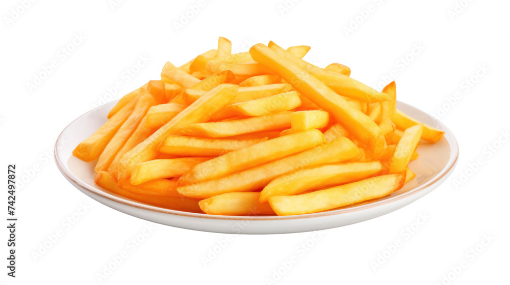 french fries in plate isolated on transparent and white background.PNG image french fries in plate isolated on transparent and white background.PNG image