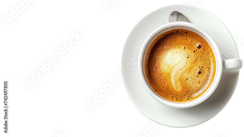 cup of coffee isolated on transparent and white background.PNG image