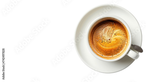 cup of coffee isolated on transparent and white background.PNG image