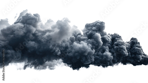 black clouds or black smoke isolated on transparent and white background.PNG image