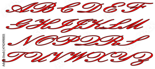 EMBASSY BT font design. Vector alphabet.
