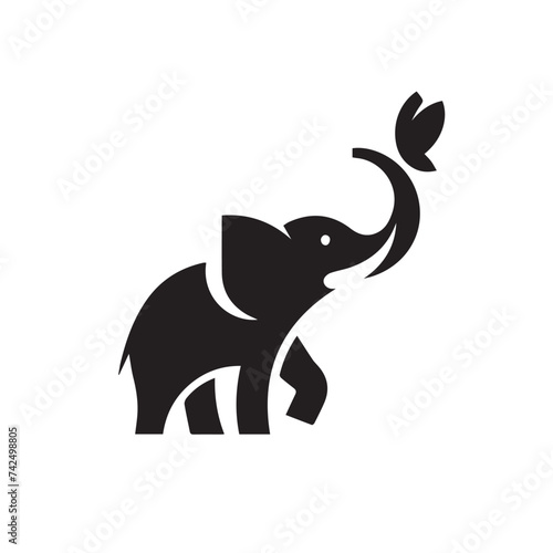 elephant and butterfly silhouette