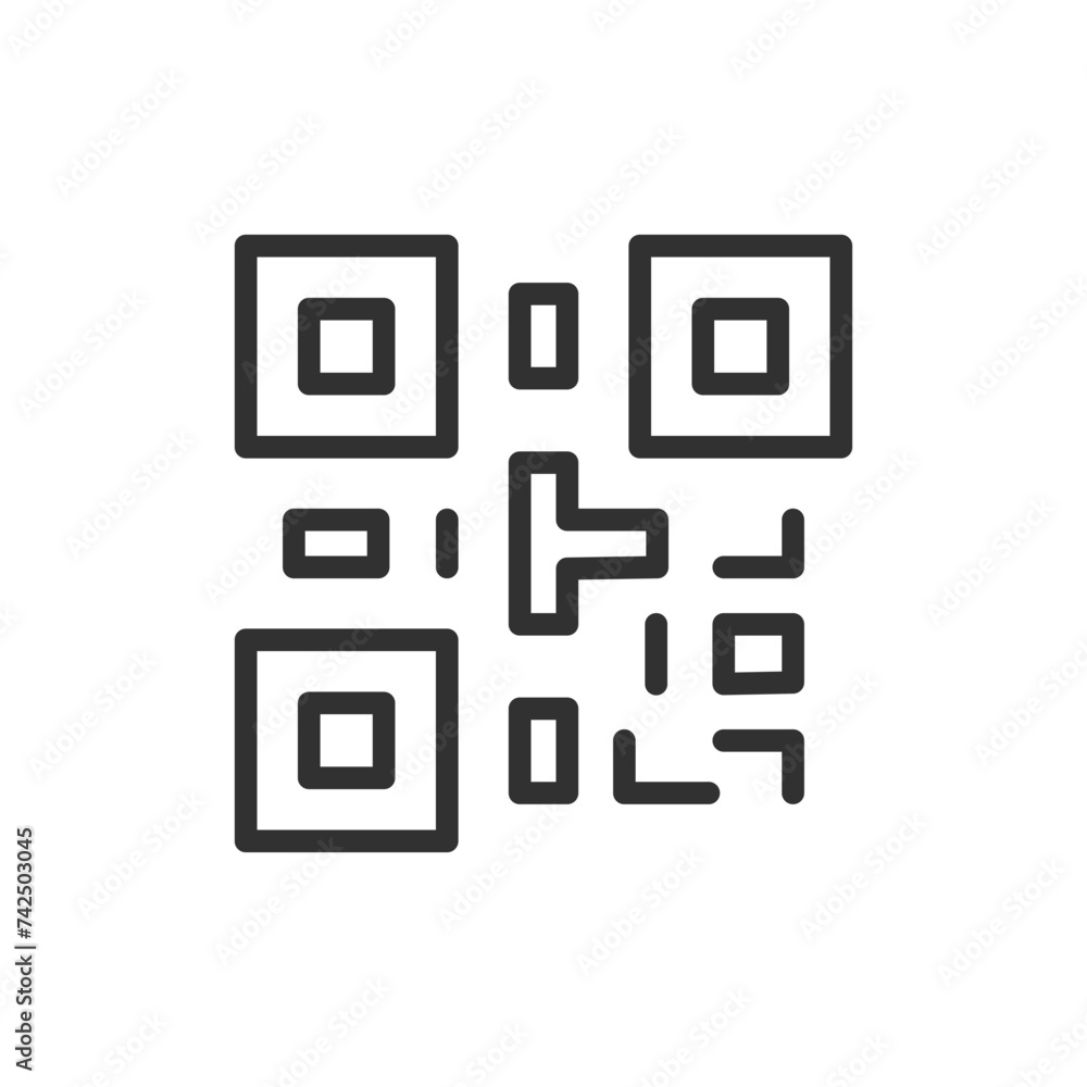 QR code, linear icon. Line with editable stroke
