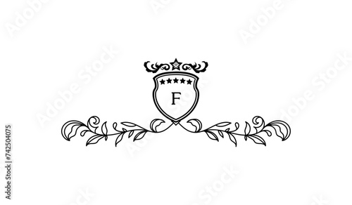 Luxury Crown Leaves Alphabetical Logo