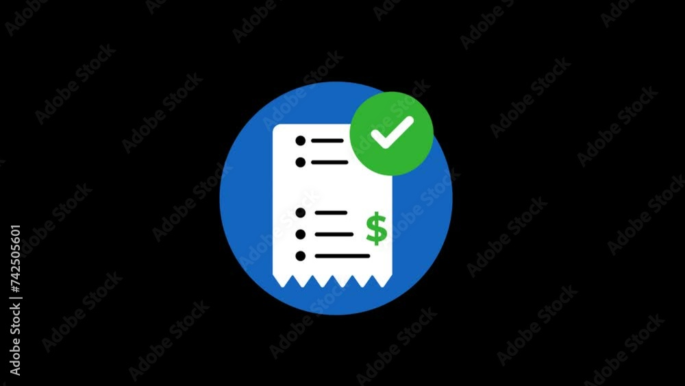 Bill Successful Animation with transparent background Bill Successful Animation with transparent background