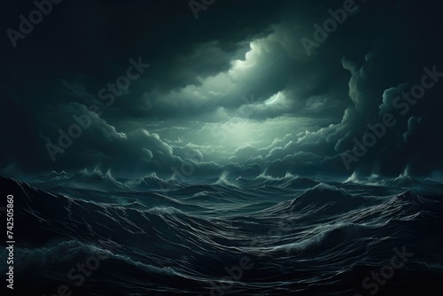 Tempestuous Seas Under Brooding Skies: A Display of Nature's Might Generative AI