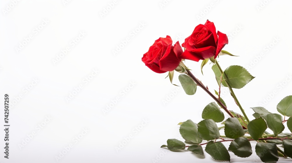 Red rose bouquet isolated on white background