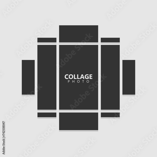 Simple collage photo design vector with five frames