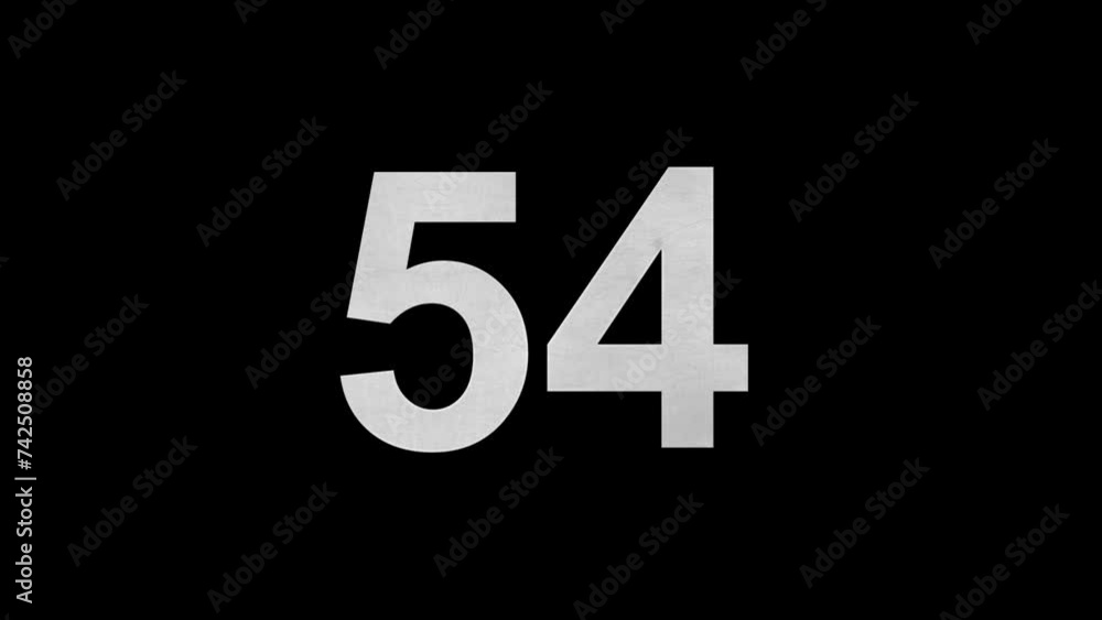 Number 54 in blue fire with alpha channel, number fifty four Number 54 in blue fire with alpha channel, number fifty four
