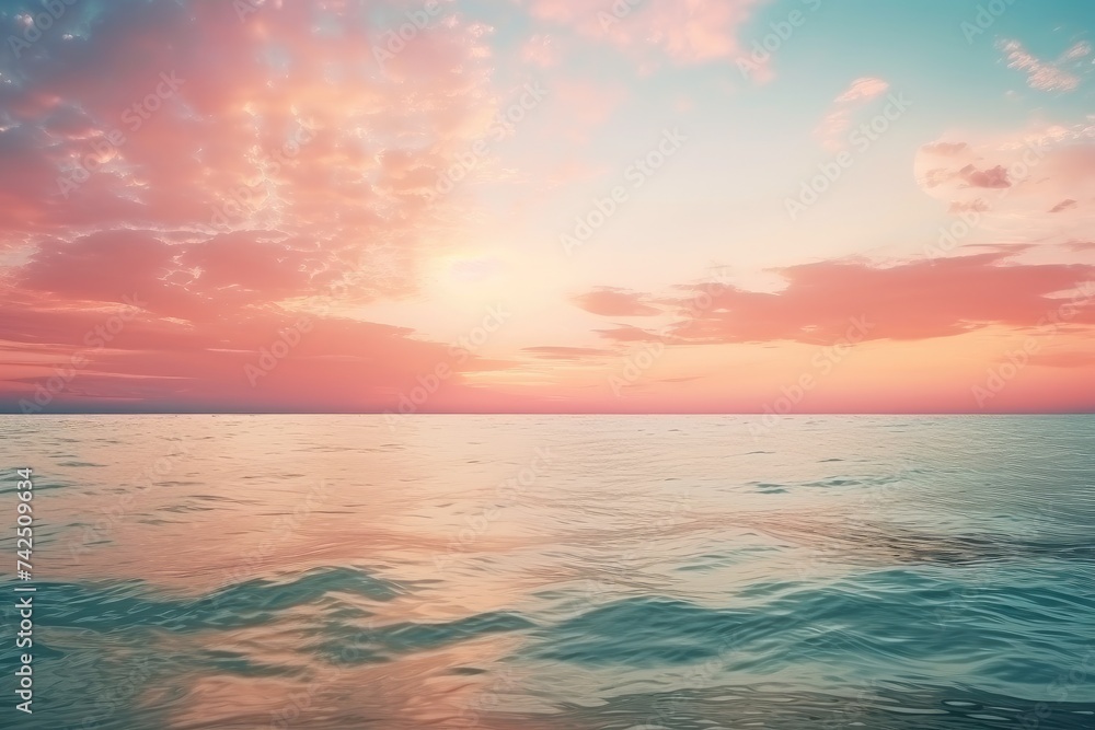 Pastel Dawn: A Serene Oceanic Canvas Painted by Nature - Generative AI