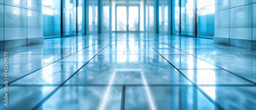 Modern corridor with blurred motion  illustrating the fast-paced and dynamic environment of a business or medical facility