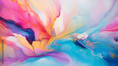 A canvas baptized in a kaleidoscope of hues, where liquid joy explodes into a boundless realm of the imagination.