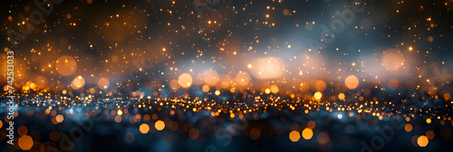 Luminous bokeh abstract adorned with twinkling lights a celestial tapestry of radiance, Golden lights background with a light reflection, 

