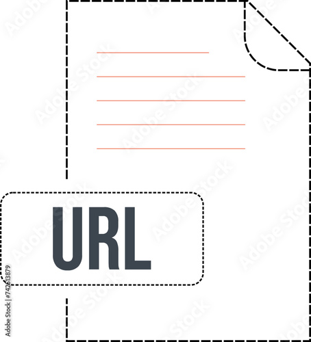 URL  file format icon dashed outline photo