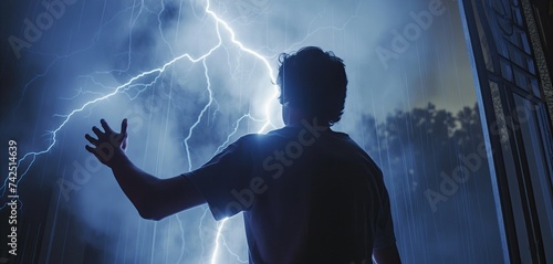 Man throwing lightning
