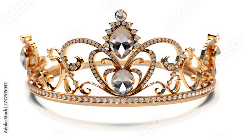 golden tiara isolated on a transparent background