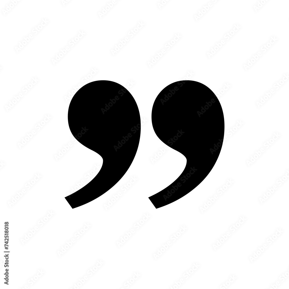 Quote icon isolated on white background. Quote sign icon. Quotation mark symbol. Quote icon isolated on white background. Quote sign icon. Quotation mark symbol.