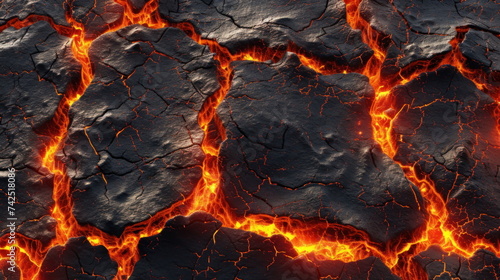 Lava texture fire background, crack texture